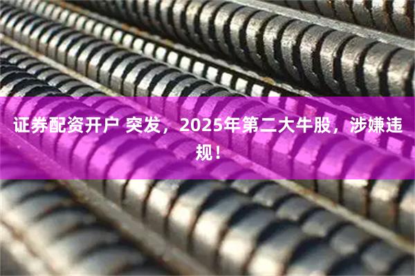 证券配资开户 突发，2025年第二大牛股，涉嫌违规！